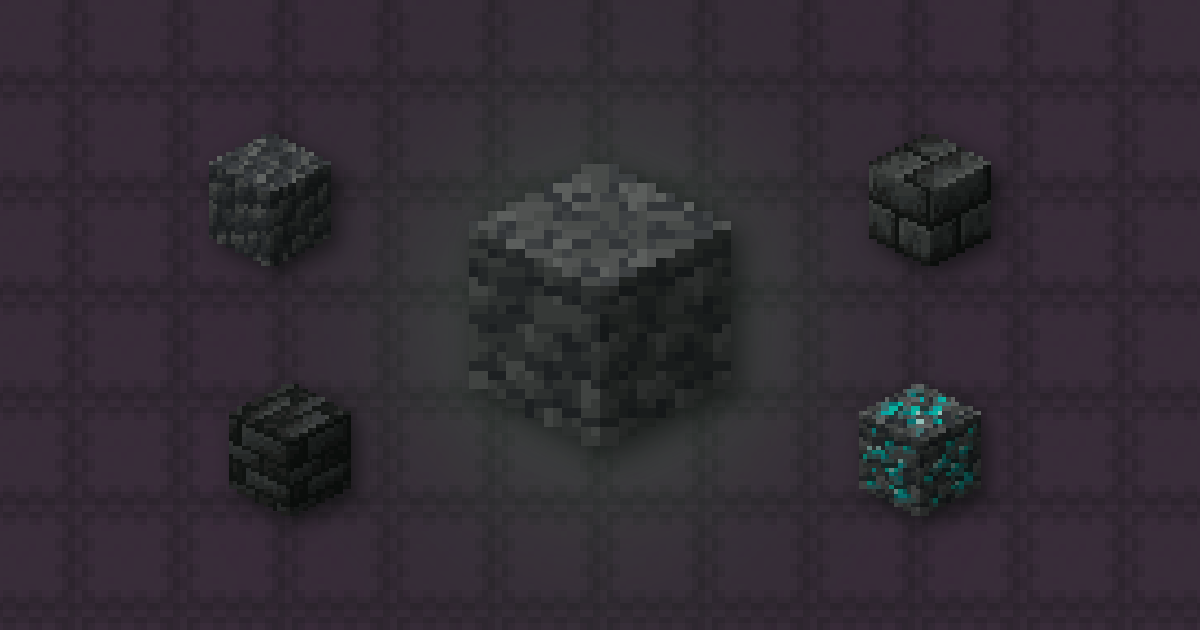 Deepslate with cobbled deepslate, deepslate bricks, deepslate tiles and deepslate diamond ore