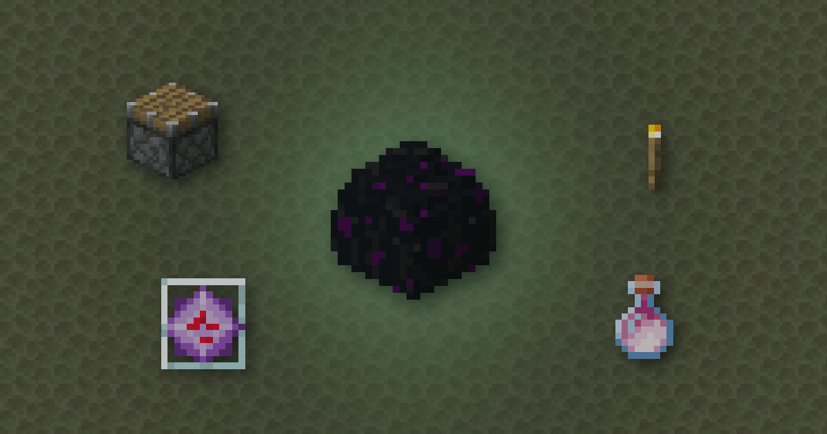 The dragon egg surrounded by a piston, a torch, an end crystal and dragon's breath on end stone