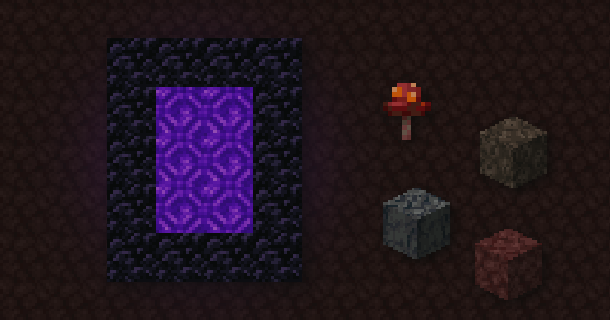 A warped fungus with a crimson fungus, soul sand, basalt and netherrack