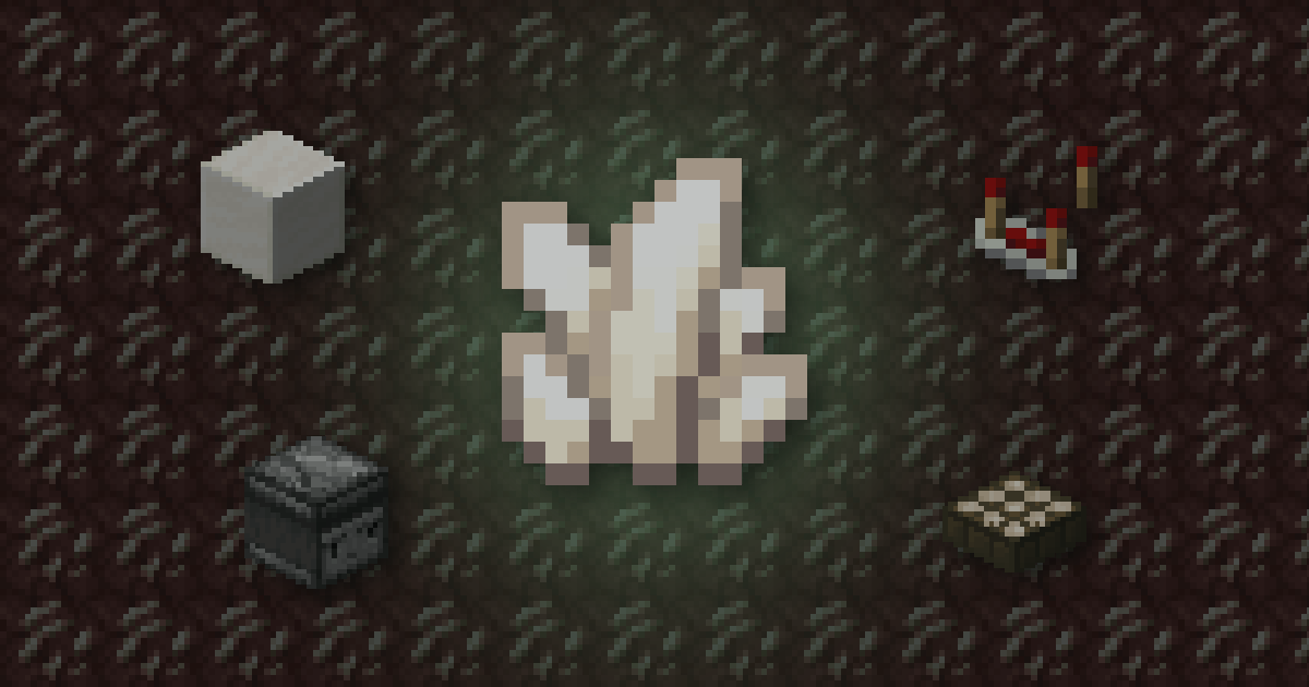 Nether quartz surrounded by a quartz block, a comparator, an observer and a daylight detector on nether quartz ore