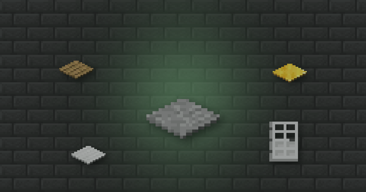 A stone pressure plate with oak, gold and iron pressure plates and an iron door on stone bricks