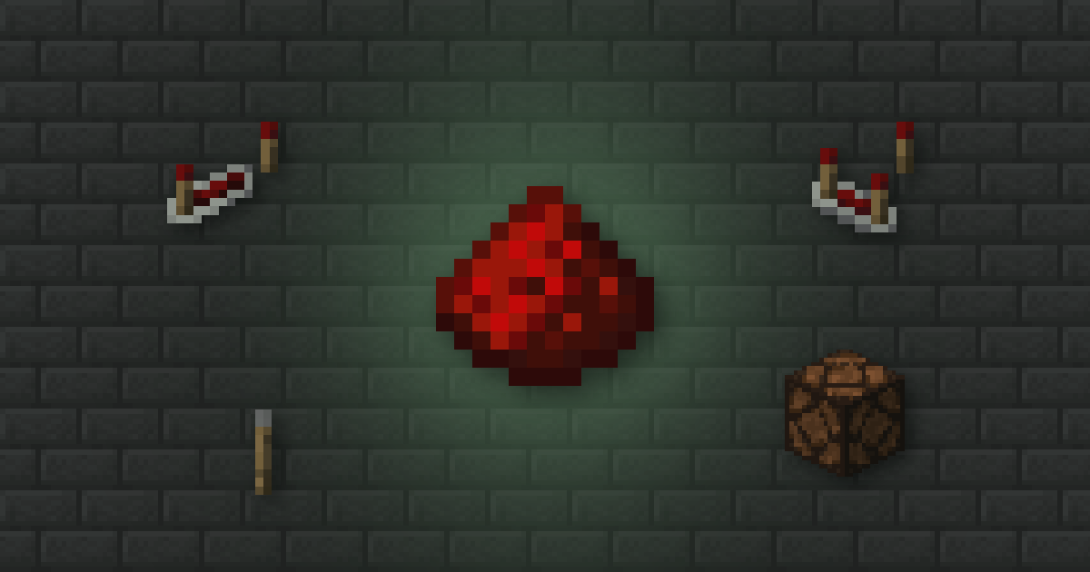 Redstone dust surrounded by a repeater, a comparator, a lever and a redstone lamp on stone bricks